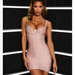 NWT pink rhinestone oh polly dress